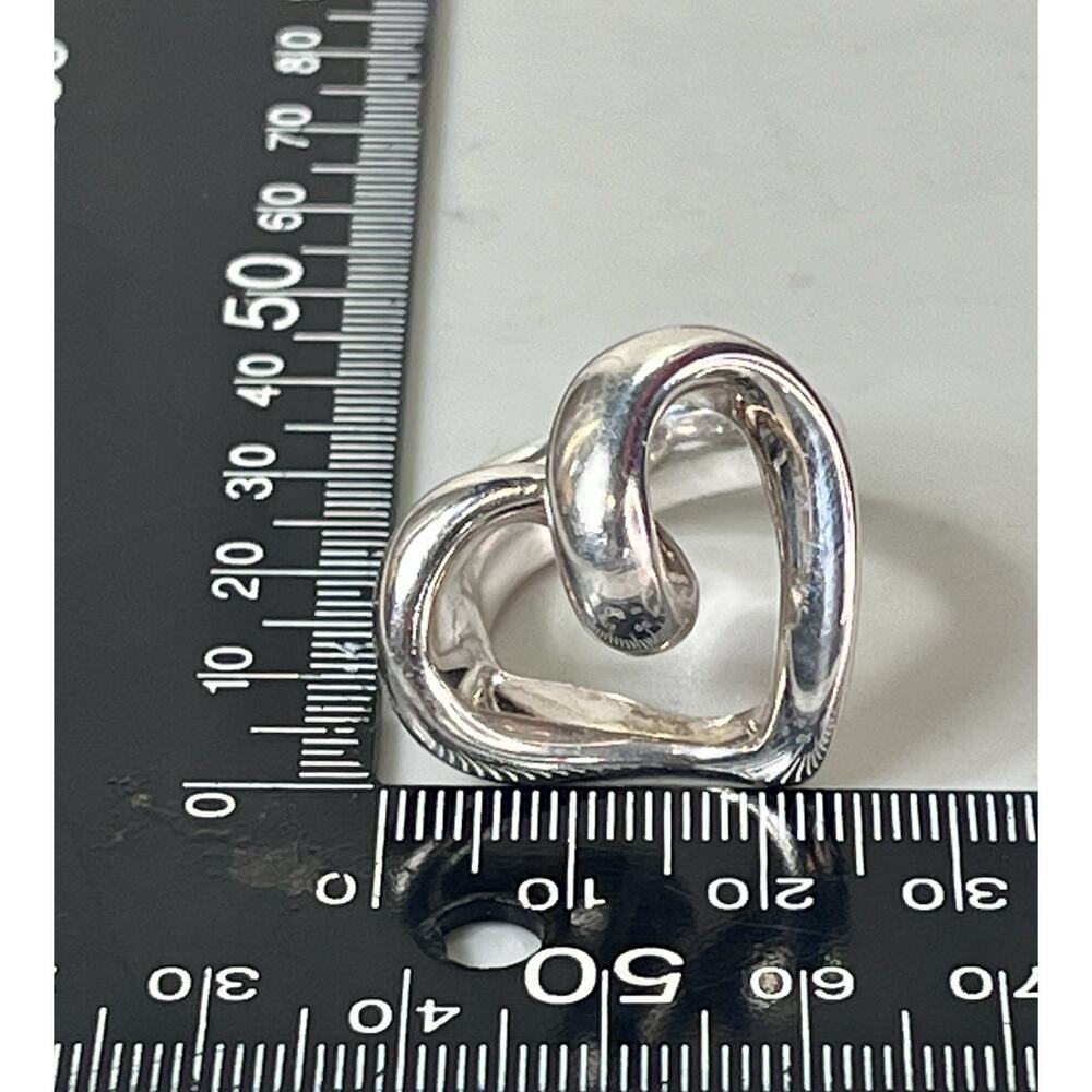 Indigo Falls 925 Sterling Electroform Heart Statement Ring Pendant Sz 7.5-8 - Picture 15 of 16